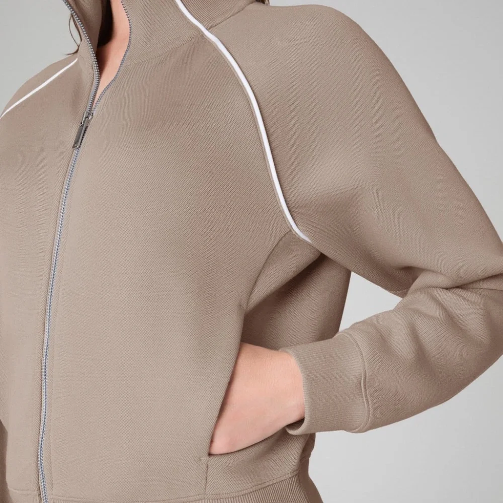 SPANX AirEssentials Pique Full Zip Track Jacket Medium - Picture 3 of 4